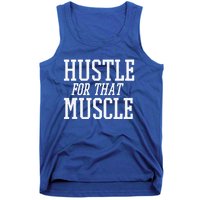 Simple  Hustle For That Muscle  White Sports Text Designed Gift Tank Top