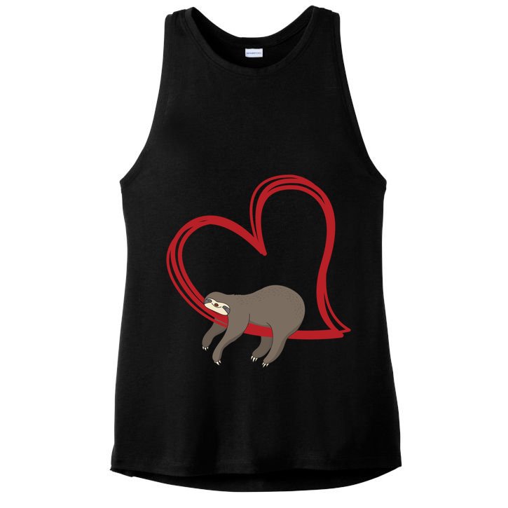 Sloth Heart Funny Gift Love Sloths Funny Gift Funny Gift Ladies PosiCharge Tri-Blend Wicking Tank