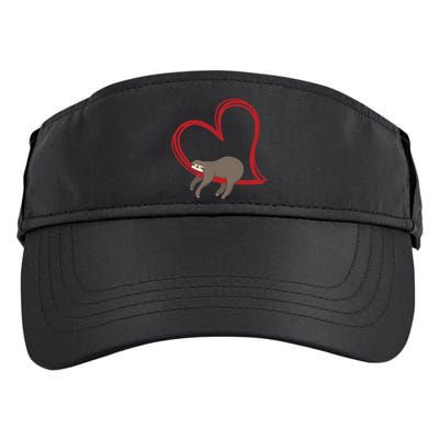 Sloth Heart Funny Gift Love Sloths Funny Gift Funny Gift Adult Drive Performance Visor