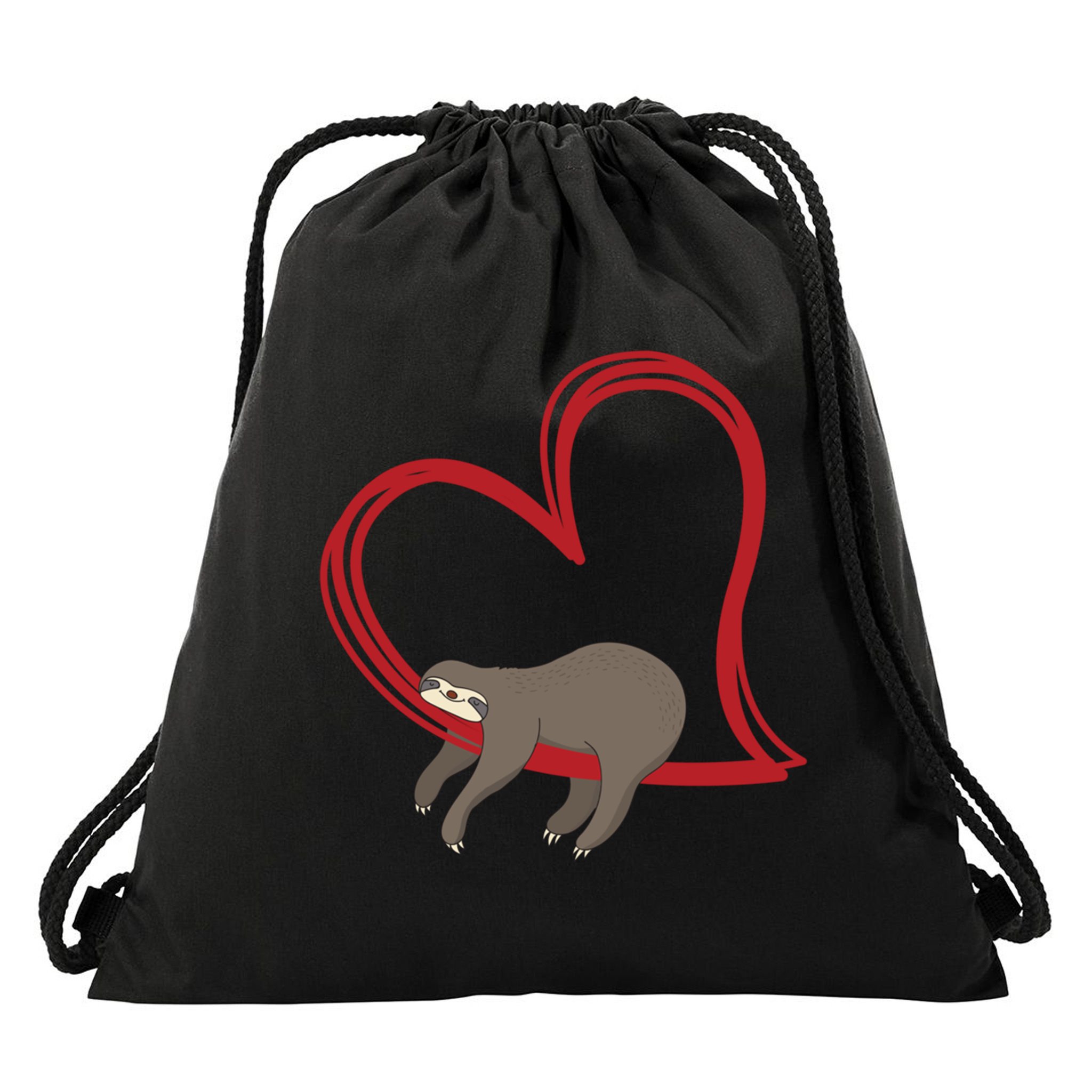 Sloth Heart Funny Gift Love Sloths Funny Gift Funny Gift Drawstring Bag