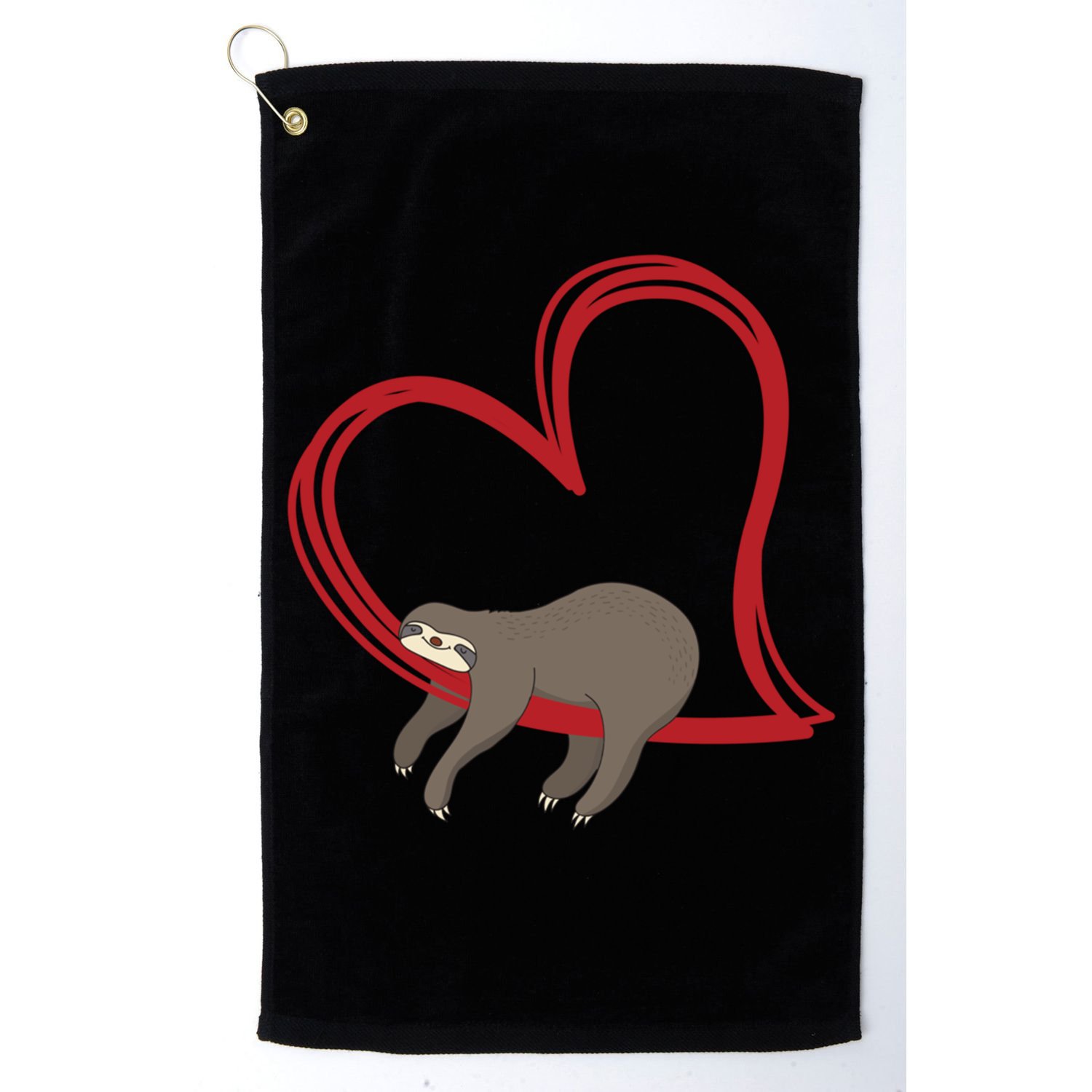 Sloth Heart Funny Gift Love Sloths Funny Gift Funny Gift Golf Towel
