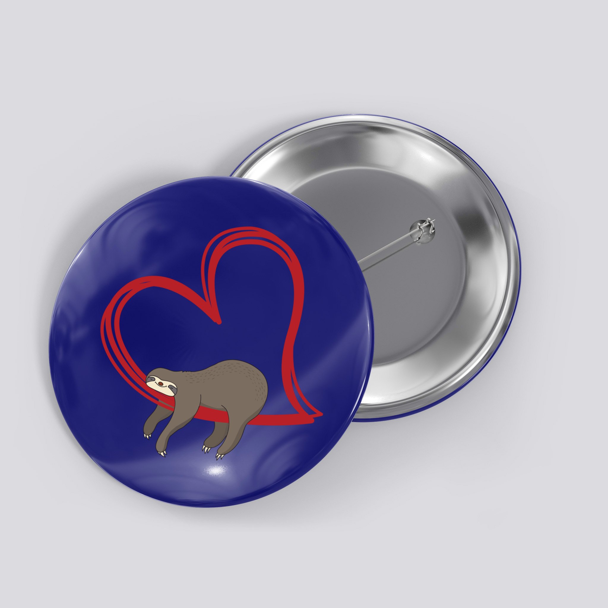 Sloth Heart Funny Gift Love Sloths Funny Gift Funny Gift Button