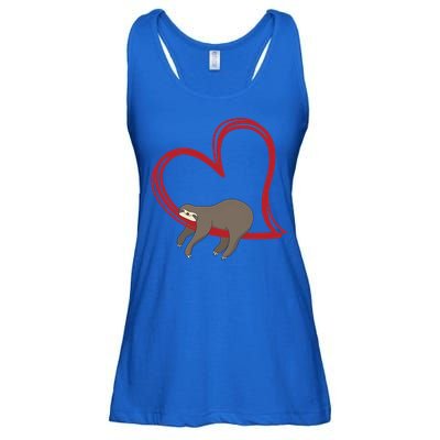 Sloth Heart Funny Gift Love Sloths Funny Gift Funny Gift Ladies Essential Flowy Tank