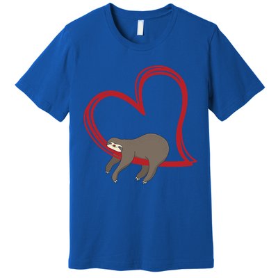 Sloth Heart Funny Gift Love Sloths Funny Gift Funny Gift Premium T-Shirt
