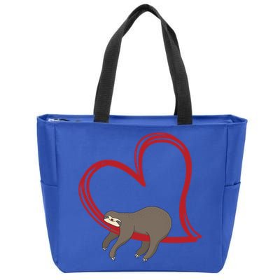 Sloth Heart Funny Gift Love Sloths Funny Gift Funny Gift Zip Tote Bag