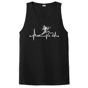 Ski Heartbeat Funny Skiing For Sports Cool Lover Gift Funny Gift PosiCharge Competitor Tank