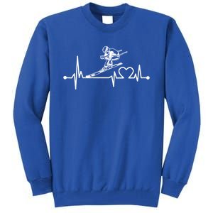 Ski Heartbeat Funny Skiing For Sports Cool Lover Gift Funny Gift Tall Sweatshirt