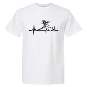 Ski Heartbeat Funny Skiing For Sports Cool Lover Gift Funny Gift Garment-Dyed Heavyweight T-Shirt