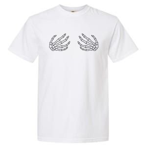 Skeleton Hand Funny Halloween Boobs Garment-Dyed Heavyweight T-Shirt