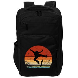 Skaters Having Fun Retro Sunset Skateboard Gift N Skaters Impact Tech Backpack