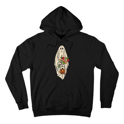 Spooky Halloween Floral Ghost Hoodie