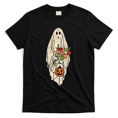 Spooky Halloween Floral Ghost T-Shirt