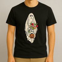 Spooky Halloween Floral Ghost T-Shirt