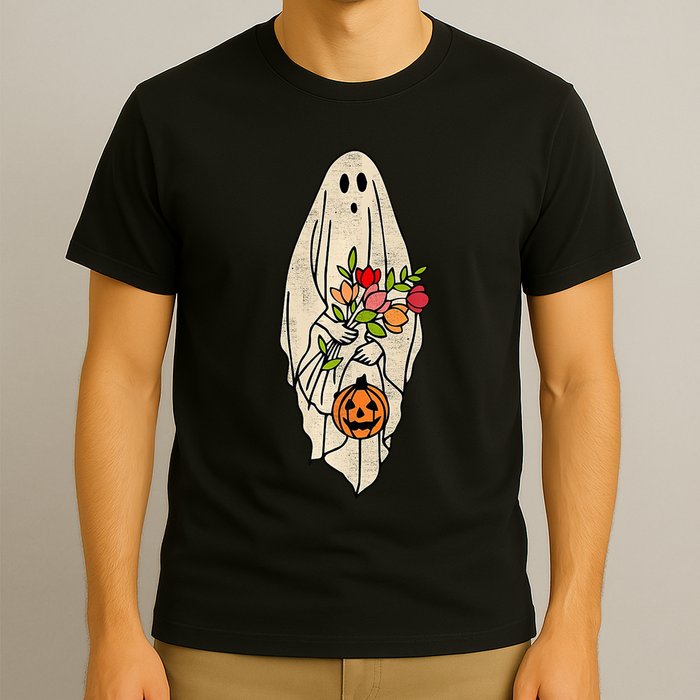Spooky Halloween Floral Ghost T-Shirt
