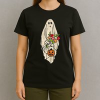 Spooky Halloween Floral Ghost T-Shirt