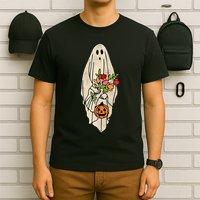 Spooky Halloween Floral Ghost T-Shirt