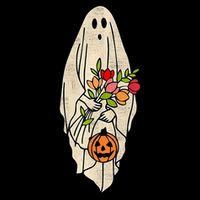 Spooky Halloween Floral Ghost T-Shirt