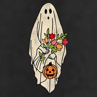 Spooky Halloween Floral Ghost 11oz C Handle Ceramic Mug