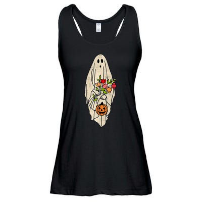 Spooky Halloween Floral Ghost Ladies Essential Flowy Tank