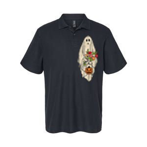 Spooky Halloween Floral Ghost Softstyle Adult Sport Polo