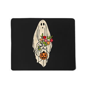 Spooky Halloween Floral Ghost Mousepad