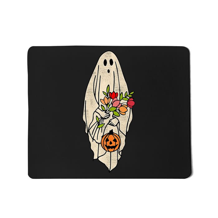 Spooky Halloween Floral Ghost Mousepad