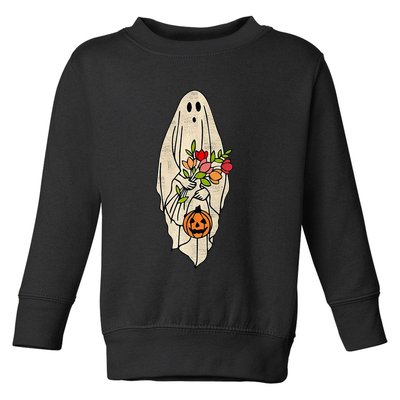 Spooky Halloween Floral Ghost Toddler Sweatshirt