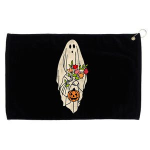 Spooky Halloween Floral Ghost Grommeted Golf Towel