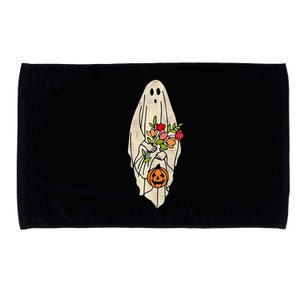 Spooky Halloween Floral Ghost Microfiber Hand Towel