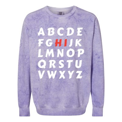 School Hi Funny Alphabet Eleo Teacher Gift Colorblast Crewneck Sweatshirt