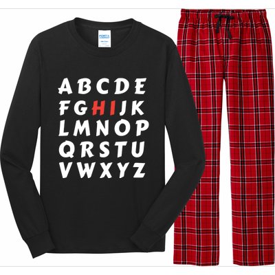 School Hi Funny Alphabet Eleo Teacher Gift Long Sleeve Pajama Set