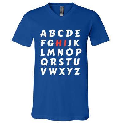 School Hi Funny Alphabet Eleo Teacher Gift V-Neck T-Shirt