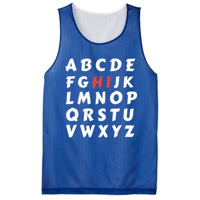 School Hi Funny Alphabet Eleo Teacher Gift Mesh Reversible Basketball Jersey Tank