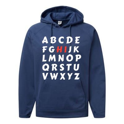 School Hi Funny Alphabet Eleo Teacher Gift Performance Fleece Hoodie