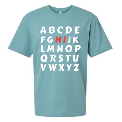 School Hi Funny Alphabet Eleo Teacher Gift Sueded Cloud Jersey T-Shirt