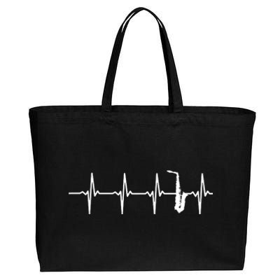 Saxophone Heartbeat For Saxophonists Cotton Canvas Jumbo Tote