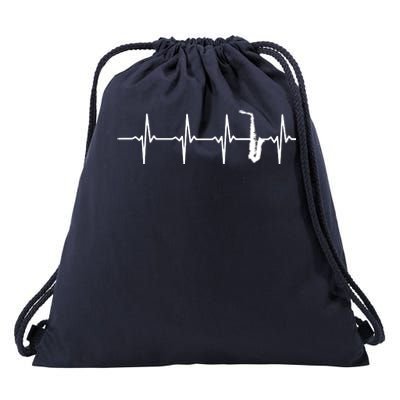 Saxophone Heartbeat For Saxophonists Drawstring Bag