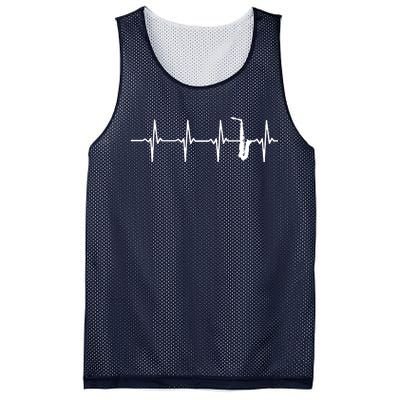 Saxophone Heartbeat For Saxophonists Mesh Reversible Basketball Jersey Tank