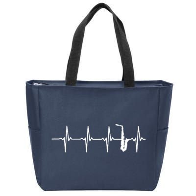 Saxophone Heartbeat For Saxophonists Zip Tote Bag