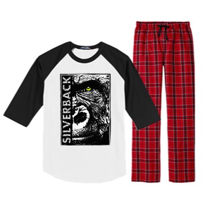 Silverback Half Face Gorilla With Green Eyes Raglan Sleeve Pajama Set