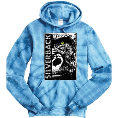 Silverback Half Face Gorilla With Green Eyes Tie Dye Hoodie