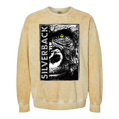 Silverback Half Face Gorilla With Green Eyes Colorblast Crewneck Sweatshirt