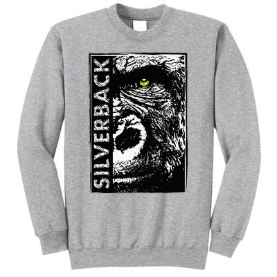 Silverback Half Face Gorilla With Green Eyes Tall Sweatshirt