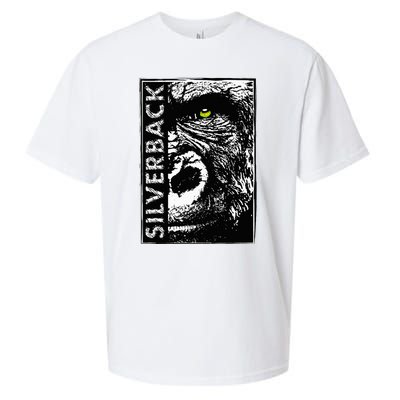 Silverback Half Face Gorilla With Green Eyes Sueded Cloud Jersey T-Shirt