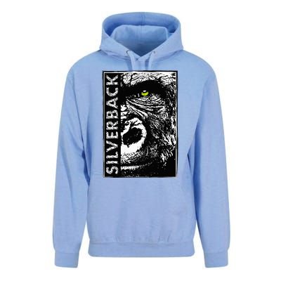 Silverback Half Face Gorilla With Green Eyes Unisex Surf Hoodie