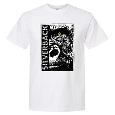 Silverback Half Face Gorilla With Green Eyes Garment-Dyed Heavyweight T-Shirt