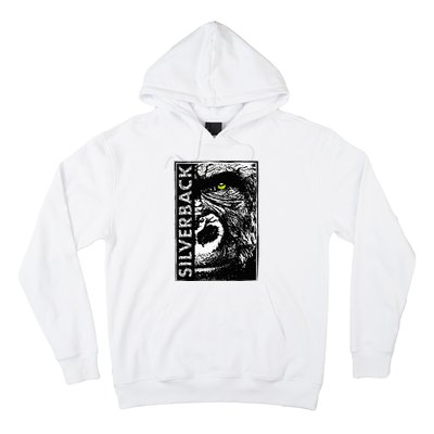 Silverback Half Face Gorilla With Green Eyes Hoodie