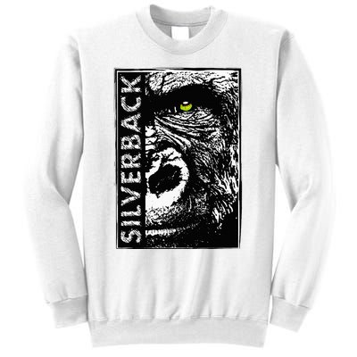 Silverback Half Face Gorilla With Green Eyes Sweatshirt