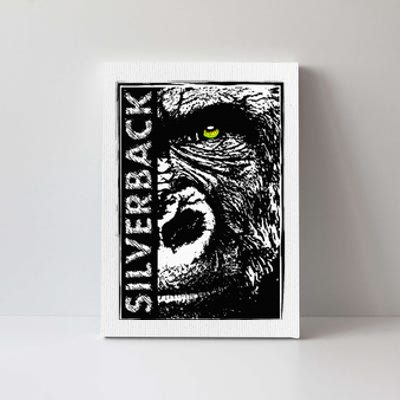 Silverback Half Face Gorilla With Green Eyes Canvas