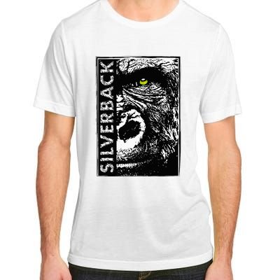 Silverback Half Face Gorilla With Green Eyes Adult ChromaSoft Performance T-Shirt